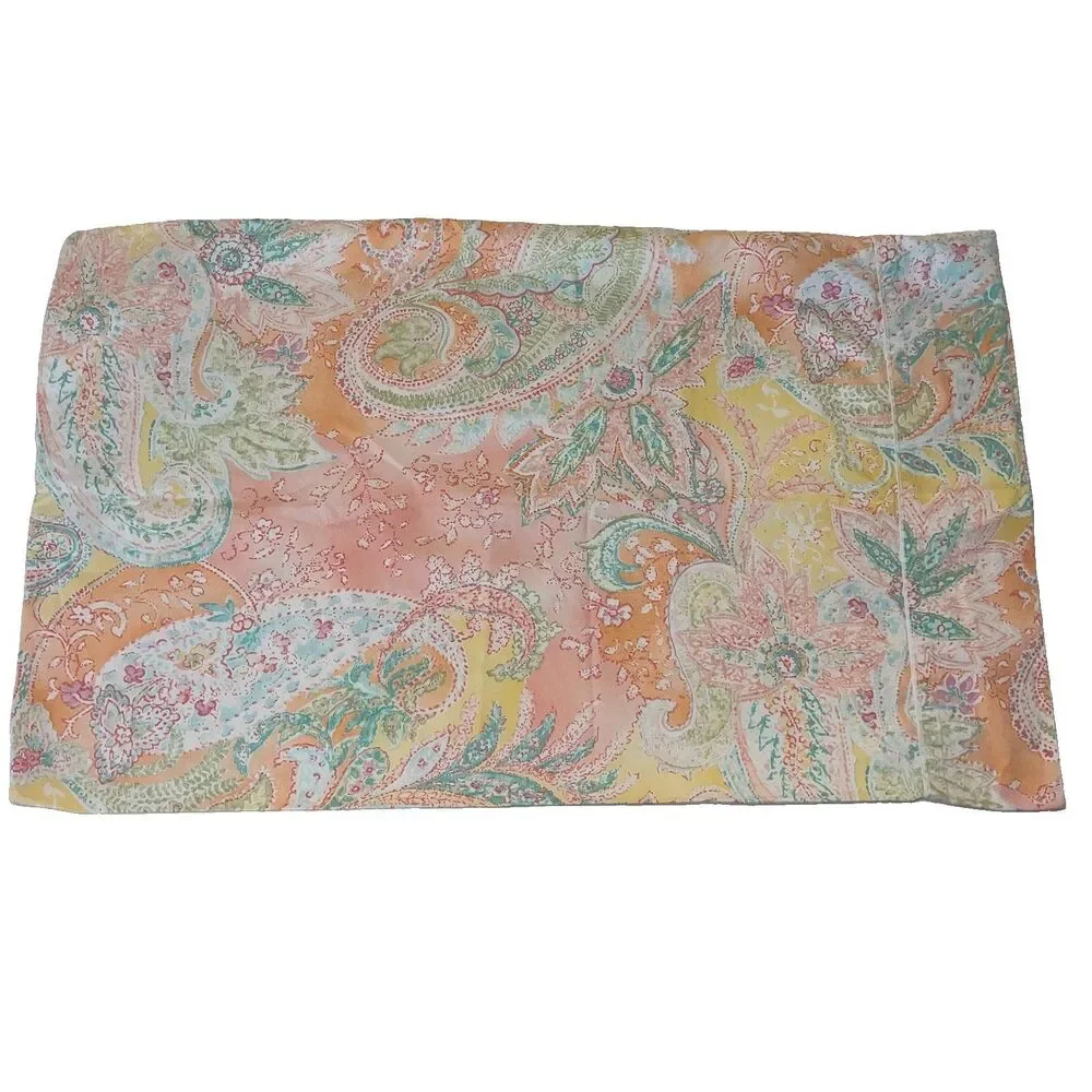 Ralph Lauren Vintage Jamaica Paisley Coral Peach Standard Pillowcases Set of 2 ￼